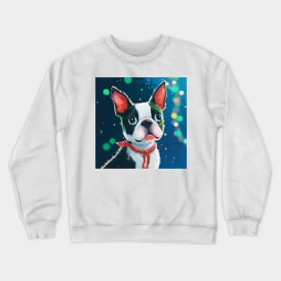 Cute Boston Terrier Drawing Crewneck Sweatshirt